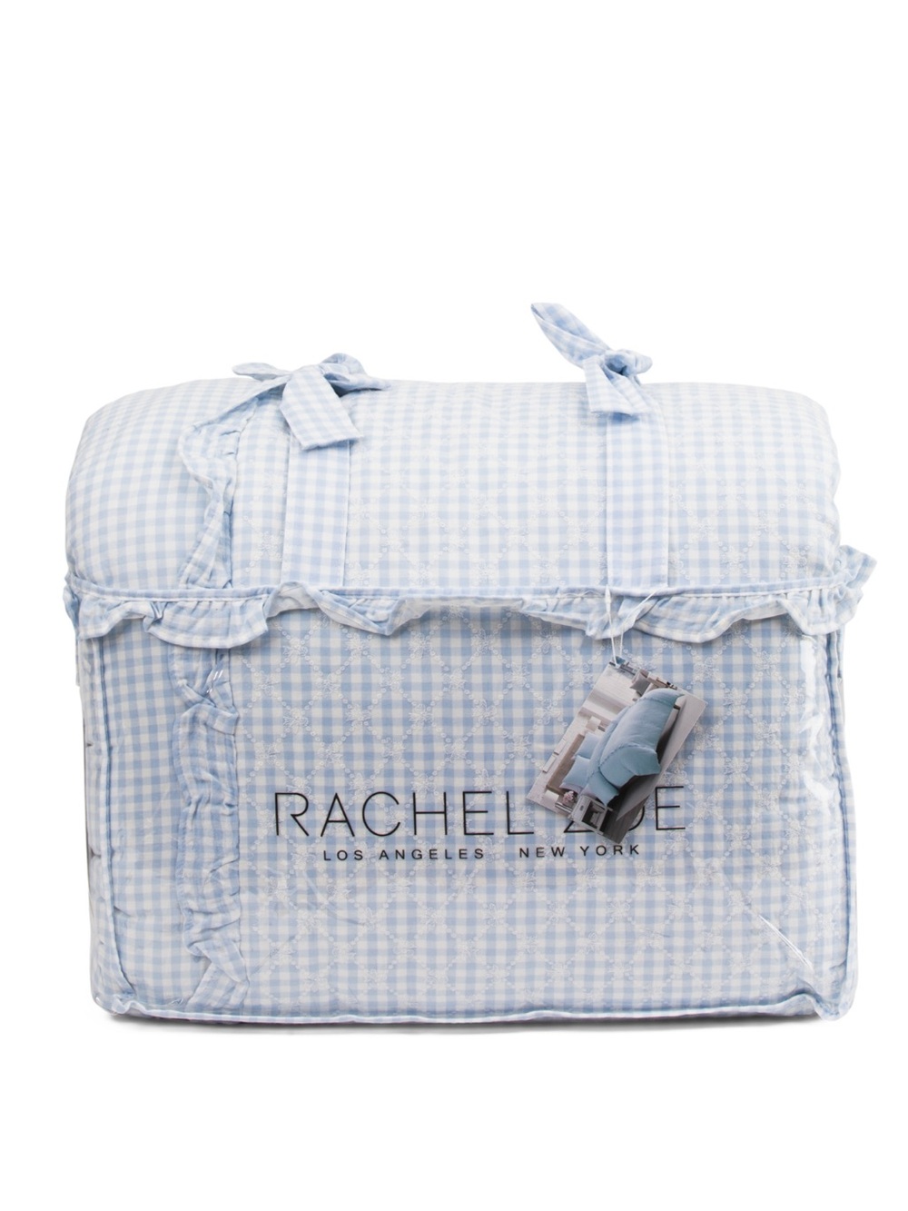 RACHEL Zoe Light Blue Gingham Storage Bag
